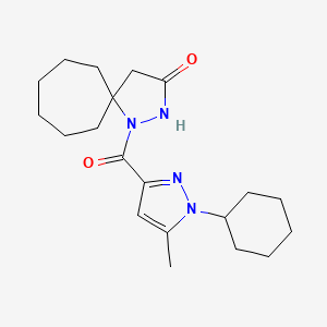 1-(1-Cyclohexyl-5-methylpyrazole-3-carbonyl)-1,2-diazaspiro[4.6]undecan-3-one