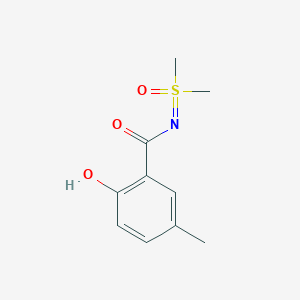 molecular formula C10H13NO3S B7419188 N-[dimethyl(oxo)-lambda6-sulfanylidene]-2-hydroxy-5-methylbenzamide 