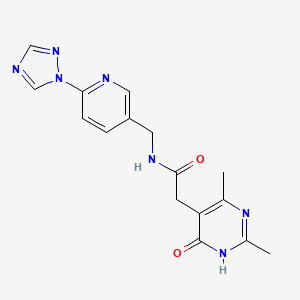 2-(2,4-dimethyl-6-oxo-1H-pyrimidin-5-yl)-N-[[6-(1,2,4-triazol-1-yl)pyridin-3-yl]methyl]acetamide