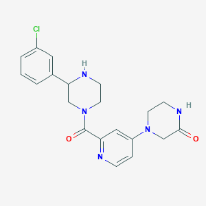 4-[2-[3-(3-Chlorophenyl)piperazine-1-carbonyl]pyridin-4-yl]piperazin-2-one