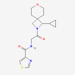 molecular formula C16H21N3O3S B7419208 N-[2-(3-cyclopropyl-7-oxa-2-azaspiro[3.5]nonan-2-yl)-2-oxoethyl]-1,3-thiazole-4-carboxamide 