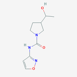 molecular formula C10H15N3O3 B7419212 3-(1-hydroxyethyl)-N-(1,2-oxazol-3-yl)pyrrolidine-1-carboxamide 