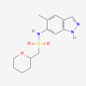 N-(5-methyl-1H-indazol-6-yl)-1-(oxan-2-yl)methanesulfonamide