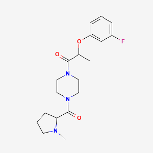 2-(3-Fluorophenoxy)-1-[4-(1-methylpyrrolidine-2-carbonyl)piperazin-1-yl]propan-1-one