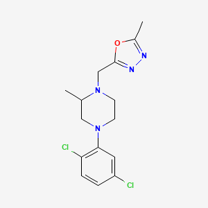 molecular formula C15H18Cl2N4O B7419281 2-[[4-(2,5-Dichlorophenyl)-2-methylpiperazin-1-yl]methyl]-5-methyl-1,3,4-oxadiazole 