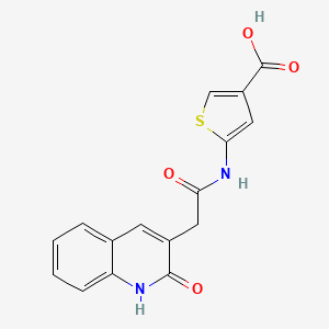 molecular formula C16H12N2O4S B7419304 5-[[2-(2-oxo-1H-quinolin-3-yl)acetyl]amino]thiophene-3-carboxylic acid 