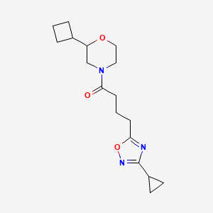 molecular formula C17H25N3O3 B7419316 1-(2-Cyclobutylmorpholin-4-yl)-4-(3-cyclopropyl-1,2,4-oxadiazol-5-yl)butan-1-one 