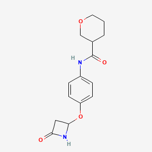 molecular formula C15H18N2O4 B7419321 N-{4-[(4-oxoazetidin-2-yl)oxy]phenyl}oxane-3-carboxamide 