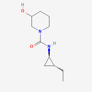 molecular formula C11H20N2O2 B7419324 N-[(1R,2R)-2-ethylcyclopropyl]-3-hydroxypiperidine-1-carboxamide 