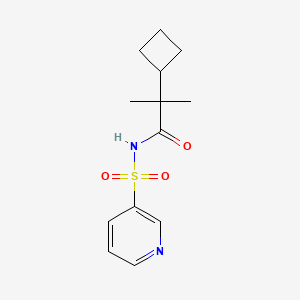 molecular formula C13H18N2O3S B7419331 2-cyclobutyl-2-methyl-N-pyridin-3-ylsulfonylpropanamide 