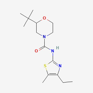 molecular formula C15H25N3O2S B7419337 2-tert-butyl-N-(4-ethyl-5-methyl-1,3-thiazol-2-yl)morpholine-4-carboxamide 