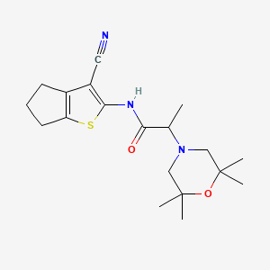 N-(3-cyano-5,6-dihydro-4H-cyclopenta[b]thiophen-2-yl)-2-(2,2,6,6-tetramethylmorpholin-4-yl)propanamide