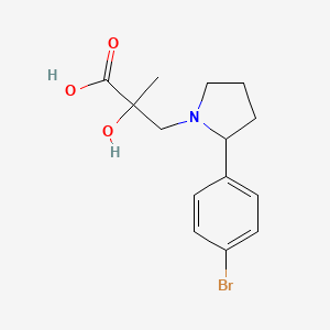 molecular formula C14H18BrNO3 B7419367 3-[2-(4-Bromophenyl)pyrrolidin-1-yl]-2-hydroxy-2-methylpropanoic acid 