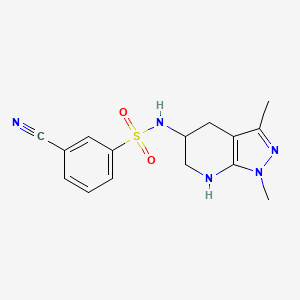 3-cyano-N-(1,3-dimethyl-4,5,6,7-tetrahydropyrazolo[3,4-b]pyridin-5-yl)benzenesulfonamide