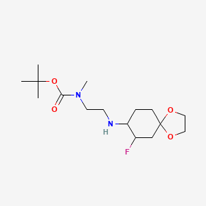 molecular formula C16H29FN2O4 B7419416 tert-butyl N-[2-[(7-fluoro-1,4-dioxaspiro[4.5]decan-8-yl)amino]ethyl]-N-methylcarbamate 