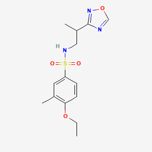 molecular formula C14H19N3O4S B7419421 4-ethoxy-3-methyl-N-[2-(1,2,4-oxadiazol-3-yl)propyl]benzenesulfonamide 