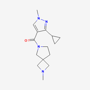 molecular formula C15H22N4O B7419432 (3-Cyclopropyl-1-methylpyrazol-4-yl)-(2-methyl-2,6-diazaspiro[3.4]octan-6-yl)methanone 