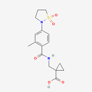 1-[[[4-(1,1-Dioxo-1,2-thiazolidin-2-yl)-2-methylbenzoyl]amino]methyl]cyclopropane-1-carboxylic acid