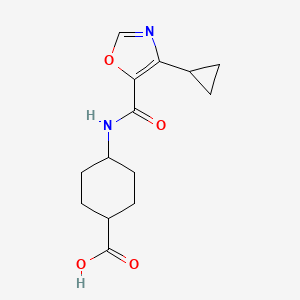 4-[(4-Cyclopropyl-1,3-oxazole-5-carbonyl)amino]cyclohexane-1-carboxylic acid