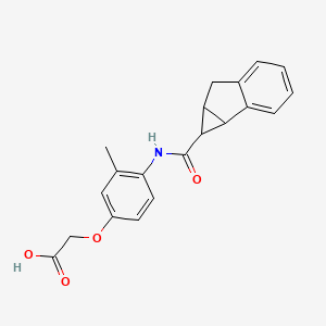 molecular formula C20H19NO4 B7419467 2-[4-(1,1a,6,6a-Tetrahydrocyclopropa[a]indene-1-carbonylamino)-3-methylphenoxy]acetic acid 