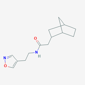 molecular formula C14H20N2O2 B7419481 2-(2-bicyclo[2.2.1]heptanyl)-N-[2-(1,2-oxazol-4-yl)ethyl]acetamide 