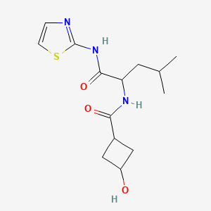 3-hydroxy-N-[4-methyl-1-oxo-1-(1,3-thiazol-2-ylamino)pentan-2-yl]cyclobutane-1-carboxamide