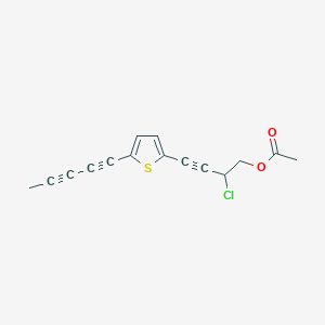 molecular formula C15H11ClO2S B074195 2-Chloro-4-[5-(penta-1,3-diyn-1-yl)thiophen-2-yl]but-3-yn-1-yl acetate CAS No. 1152-72-3