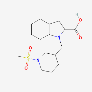 molecular formula C16H28N2O4S B7419501 1-[(1-Methylsulfonylpiperidin-3-yl)methyl]-2,3,3a,4,5,6,7,7a-octahydroindole-2-carboxylic acid 