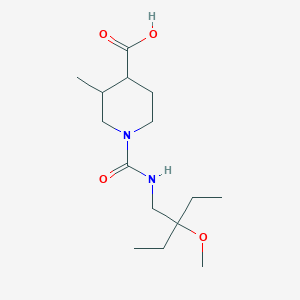 molecular formula C15H28N2O4 B7419516 1-[(2-Ethyl-2-methoxybutyl)carbamoyl]-3-methylpiperidine-4-carboxylic acid 