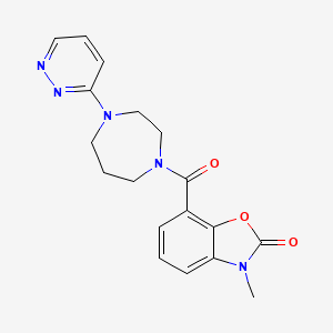 molecular formula C18H19N5O3 B7419535 3-Methyl-7-(4-pyridazin-3-yl-1,4-diazepane-1-carbonyl)-1,3-benzoxazol-2-one 