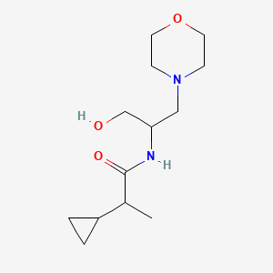 molecular formula C13H24N2O3 B7419562 2-cyclopropyl-N-(1-hydroxy-3-morpholin-4-ylpropan-2-yl)propanamide 