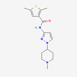 molecular formula C16H22N4OS B7419573 2,5-dimethyl-N-[1-(1-methylpiperidin-4-yl)pyrazol-3-yl]thiophene-3-carboxamide 