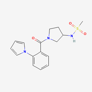 molecular formula C16H19N3O3S B7419614 N-[1-(2-pyrrol-1-ylbenzoyl)pyrrolidin-3-yl]methanesulfonamide 