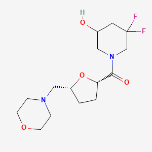 (3,3-difluoro-5-hydroxypiperidin-1-yl)-[(2S,5R)-5-(morpholin-4-ylmethyl)oxolan-2-yl]methanone