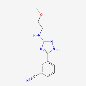 molecular formula C12H13N5O B7419638 3-[3-(2-methoxyethylamino)-1H-1,2,4-triazol-5-yl]benzonitrile 