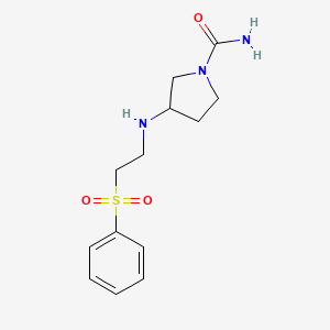 3-[2-(Benzenesulfonyl)ethylamino]pyrrolidine-1-carboxamide