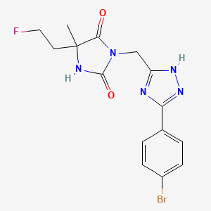 3-[[3-(4-bromophenyl)-1H-1,2,4-triazol-5-yl]methyl]-5-(2-fluoroethyl)-5-methylimidazolidine-2,4-dione