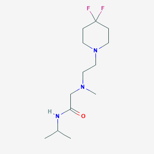 molecular formula C13H25F2N3O B7419662 2-[2-(4,4-difluoropiperidin-1-yl)ethyl-methylamino]-N-propan-2-ylacetamide 