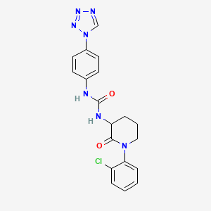 molecular formula C19H18ClN7O2 B7419680 1-[1-(2-Chlorophenyl)-2-oxopiperidin-3-yl]-3-[4-(tetrazol-1-yl)phenyl]urea 