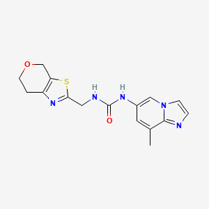 1-(6,7-dihydro-4H-pyrano[4,3-d][1,3]thiazol-2-ylmethyl)-3-(8-methylimidazo[1,2-a]pyridin-6-yl)urea