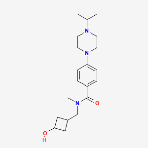 N-[(3-hydroxycyclobutyl)methyl]-N-methyl-4-(4-propan-2-ylpiperazin-1-yl)benzamide