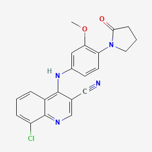 8-Chloro-4-[3-methoxy-4-(2-oxopyrrolidin-1-yl)anilino]quinoline-3-carbonitrile