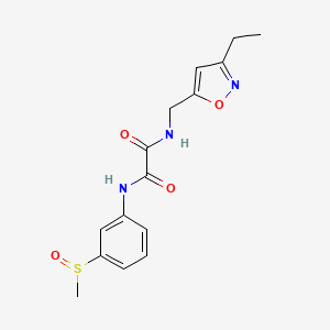 molecular formula C15H17N3O4S B7419743 N-[(3-ethyl-1,2-oxazol-5-yl)methyl]-N'-(3-methylsulfinylphenyl)oxamide 