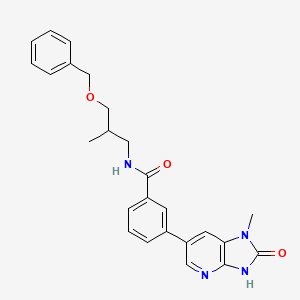 molecular formula C25H26N4O3 B7419762 3-(1-methyl-2-oxo-3H-imidazo[4,5-b]pyridin-6-yl)-N-(2-methyl-3-phenylmethoxypropyl)benzamide 