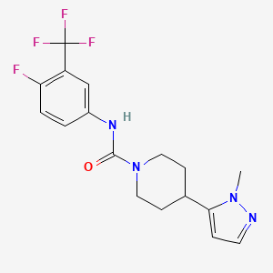 N-[4-fluoro-3-(trifluoromethyl)phenyl]-4-(2-methylpyrazol-3-yl)piperidine-1-carboxamide