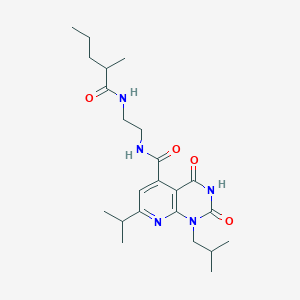 N-[2-(2-methylpentanoylamino)ethyl]-1-(2-methylpropyl)-2,4-dioxo-7-propan-2-ylpyrido[2,3-d]pyrimidine-5-carboxamide