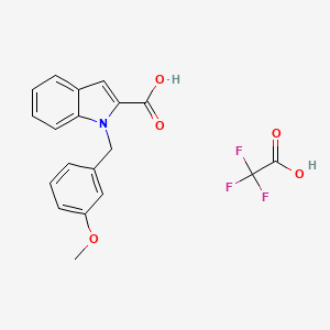 molecular formula C19H16F3NO5 B7419918 1-[(3-Methoxyphenyl)methyl]indole-2-carboxylic acid;2,2,2-trifluoroacetic acid 