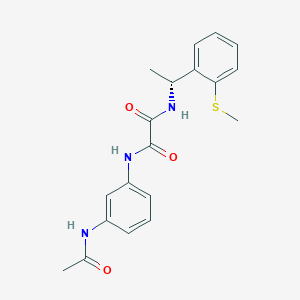 molecular formula C19H21N3O3S B7419937 N-(3-acetamidophenyl)-N'-[(1R)-1-(2-methylsulfanylphenyl)ethyl]oxamide 