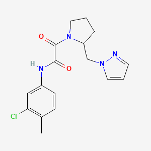 N-(3-chloro-4-methylphenyl)-2-oxo-2-[2-(pyrazol-1-ylmethyl)pyrrolidin-1-yl]acetamide