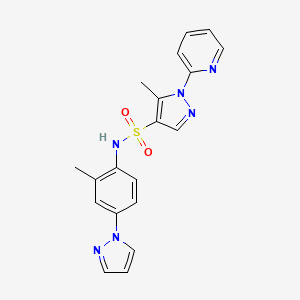 5-methyl-N-(2-methyl-4-pyrazol-1-ylphenyl)-1-pyridin-2-ylpyrazole-4-sulfonamide